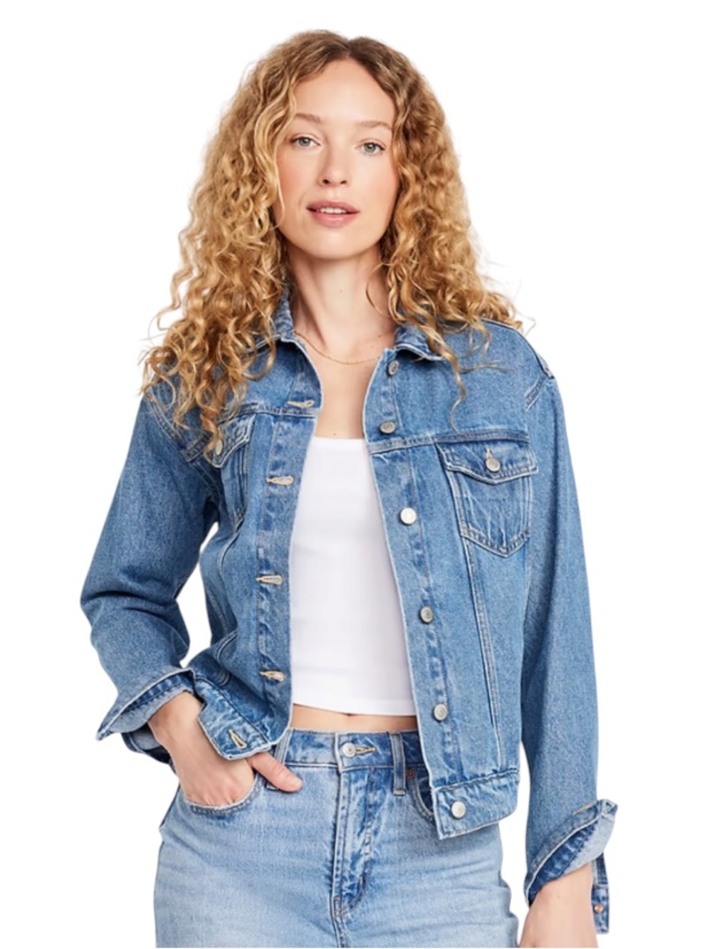 Old Navy ($50) Classic Medium-Wash Denim Jacket - PTP 19